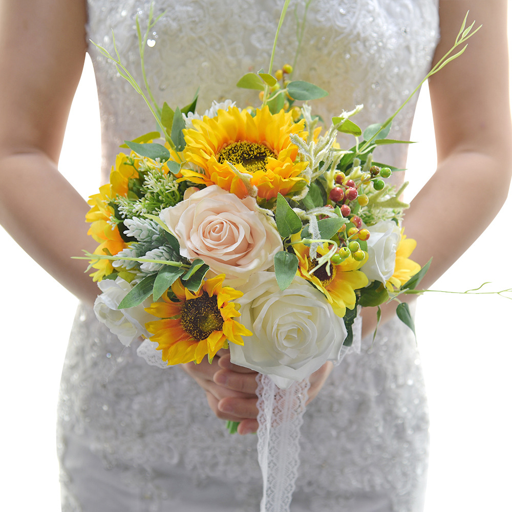Wedding Supplies 813 Sunflower Sunflower Artificial Flowers Rose Bridal Bouquets Christmas Gifts Gifts