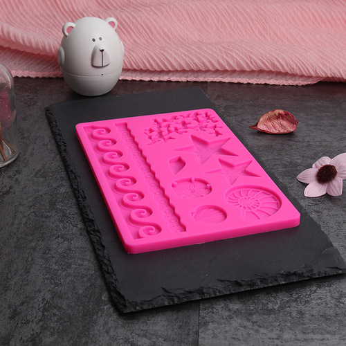 Cake decoration tools chocolate silicone mold 3D printing mold baking ocean fondant mold