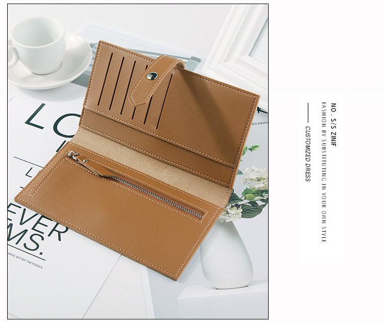 Wallet Korean Style Multi-card Wallet Zipper Trendy Long Wallet With Metal Buckle display picture 8