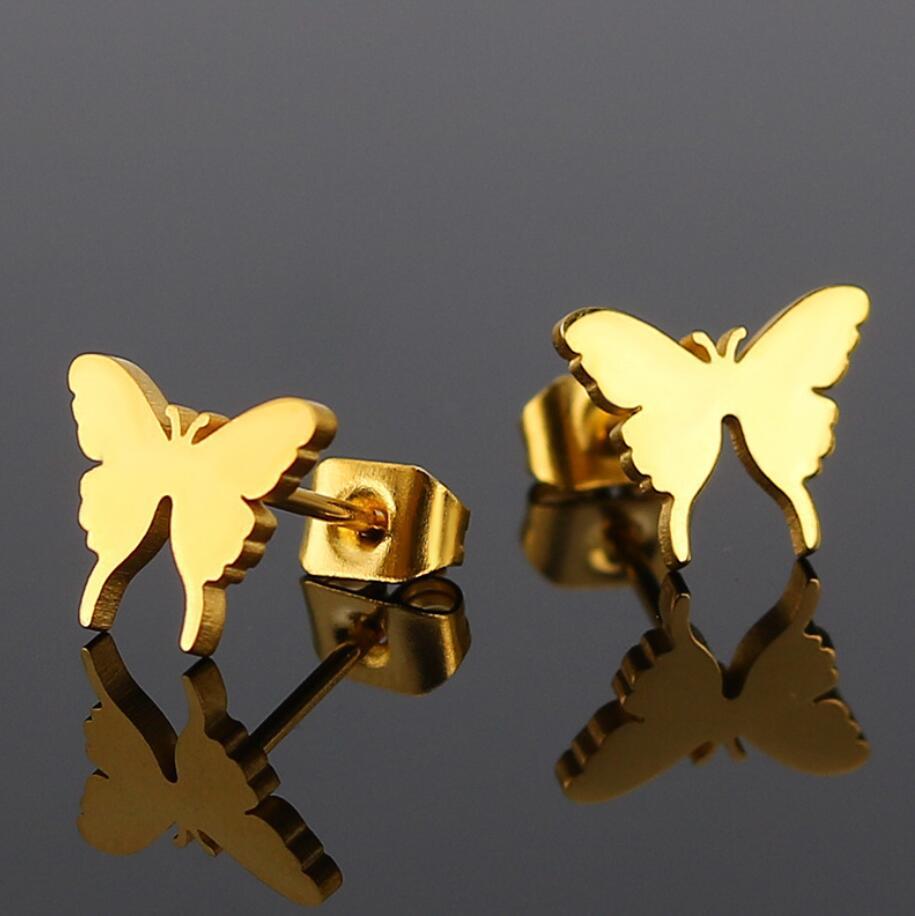 Mujeres Estilo Simple Mariposa Acero Inoxidable Sin Incrustaciones Pendientes Enchapado Pendientes De Acero Inoxidable display picture 5