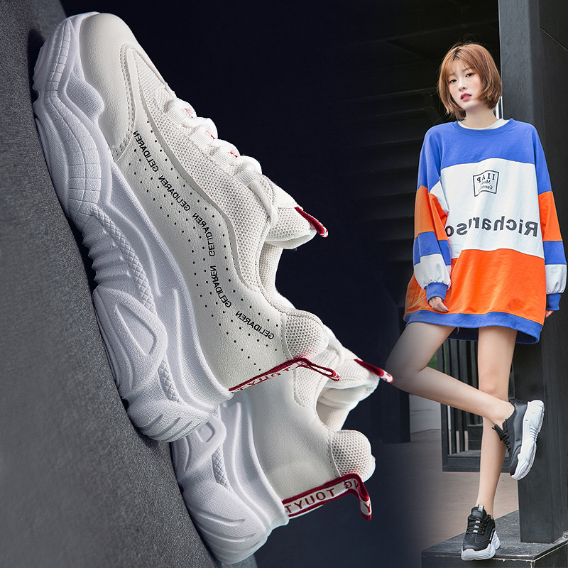 2019春季新款ins超火运动鞋女老爹鞋网红透气女士低帮休闲女鞋单