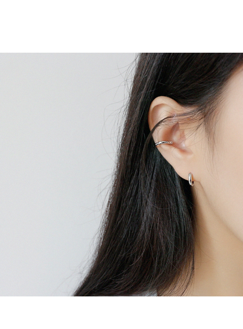 Korean S925 Sterling Silver Irregular Ear Clip display picture 6