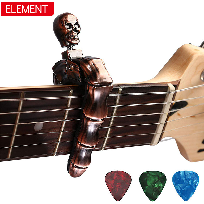 High-end Skeleton Head Guitar Tuner Capo, Folk Guitar Pitcher Capo Ukulele CAPO Music Accessories