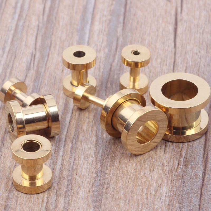 10mm Colored Pulley Ear Expander, Stainless Steel/Titanium Steel Ear Piercing Jewelry, Hollow Taper Earrings detail image 11