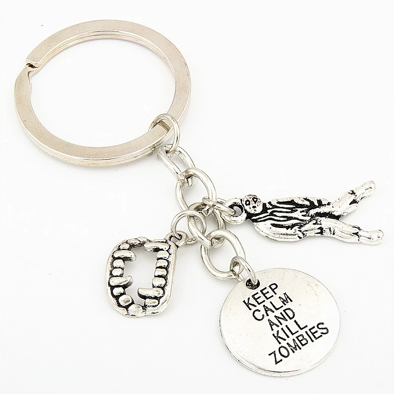Европейский и американский творческий брелок Keep Calm and Kill Zombies Walking Dead Stomato Zombie Zombie Keychain