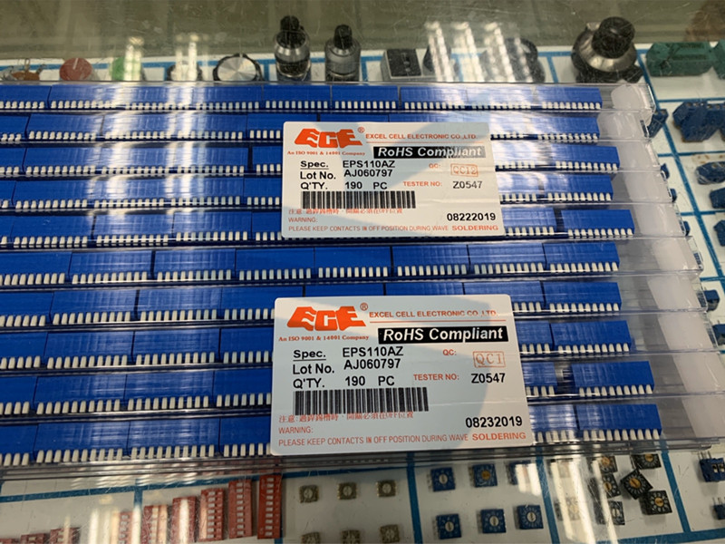 代理原装ECE拨码开关EPS110A银脚侧拨拨码开关10位琴键开关2.54MM