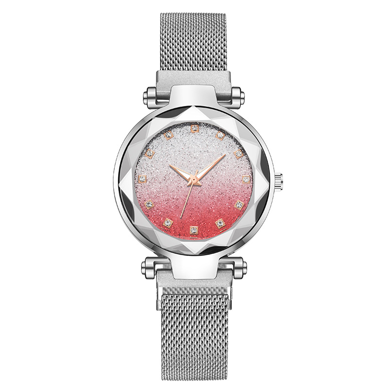 Reloj Con Imán De Estrella De Moda Reloj Degradado Plateado Femenino display picture 6