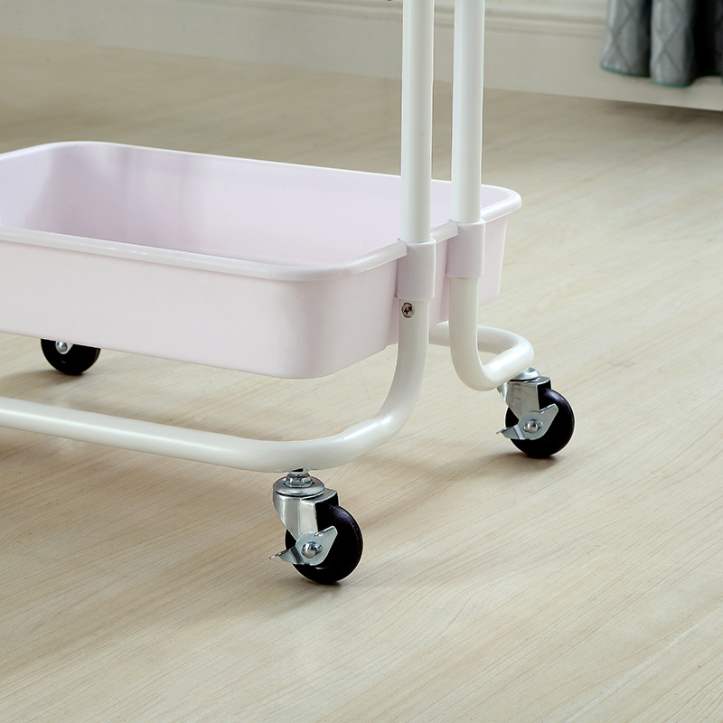 圆孔美容院置物架浴室小推车移动简易厨房整理架子客厅收纳手推车