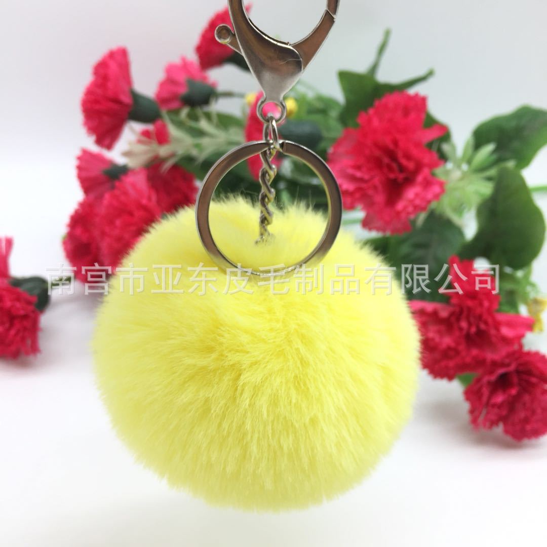 新款多色仿獭兔毛球挂件钥匙扣 汽车包包挂件毛绒挂饰钥匙链