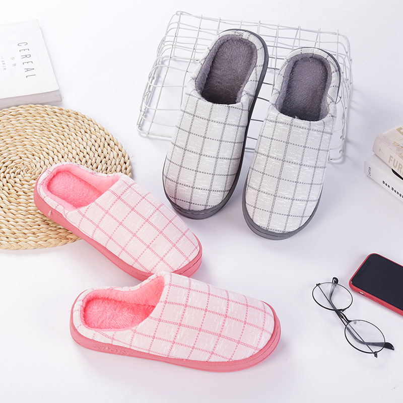 冬款情侣棉鞋男女家居室内防滑月子鞋保暖毛绒拖鞋厚底反季节清仓|ms