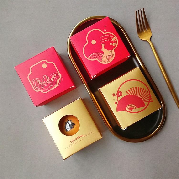 月饼包装盒单个装 蛋黄酥盒子小纸盒 冰皮月饼盒广式月饼盒子现货