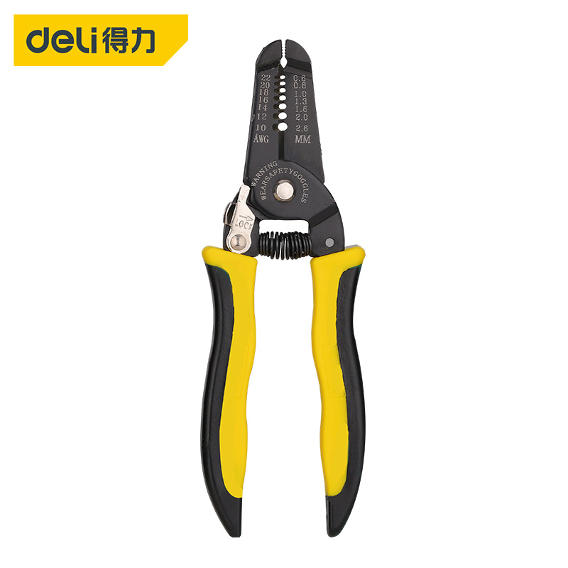 批发得力工具DL2607剥线钳7寸7档 0.6-2.6mm 高碳钢电工剥线剪