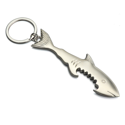 Creative Shark Bottle Opener Keychain Bar Grilling Practical Promotional Gift Marine Animal Bottle Opener Pendant