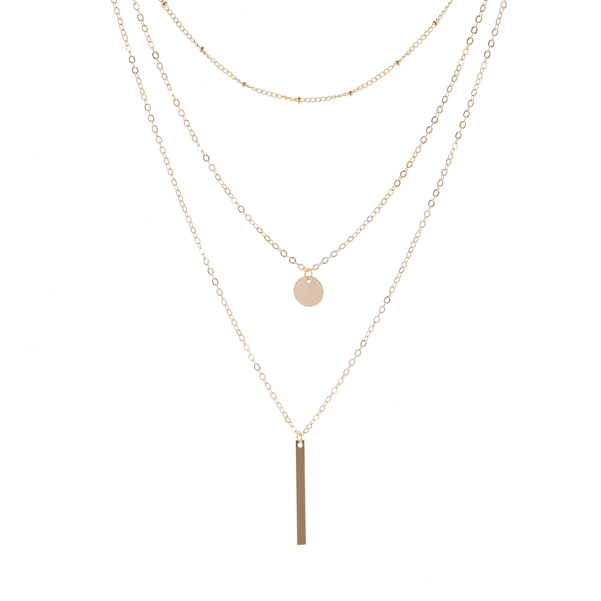 Daily Occasion Simple Style Round Alloy Plating Women's Layered Necklaces