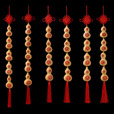 雕刻葫蘆串窗簾門面玄關家居挂飾手撚葫蘆挂件門簾天然小葫蘆挂件