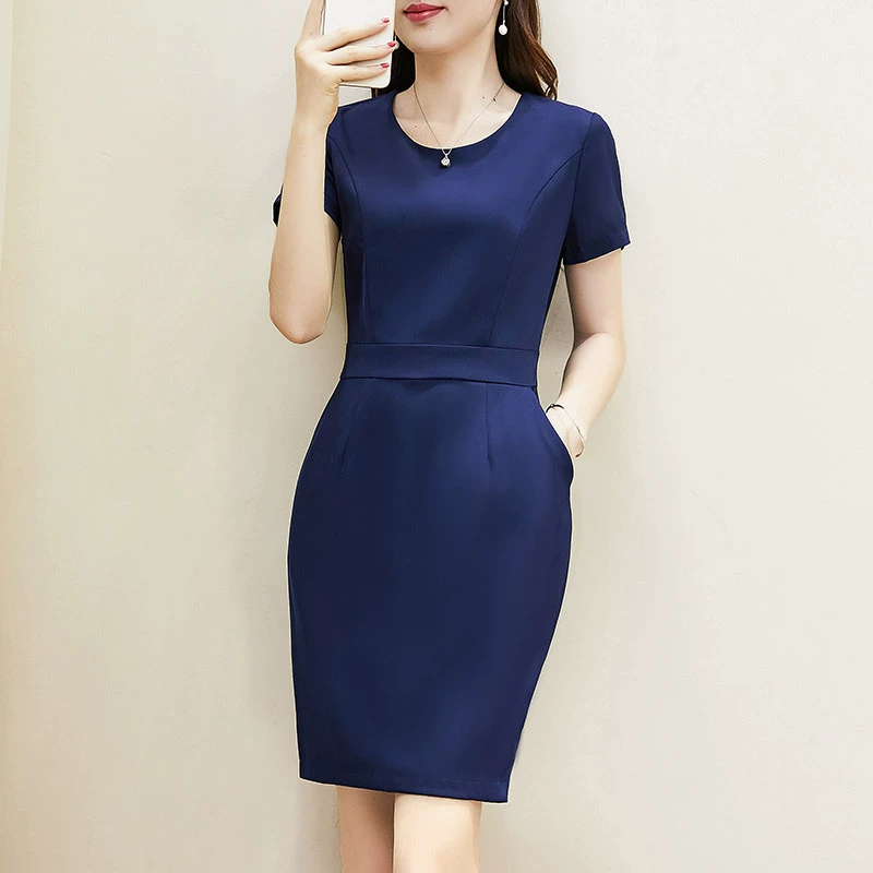 378 # с коротким рукавом пухлые девушки летнее платье толстая женщина с покрытием живота стройная юбка бедра OL Professional 200 Jin платье больших размеров