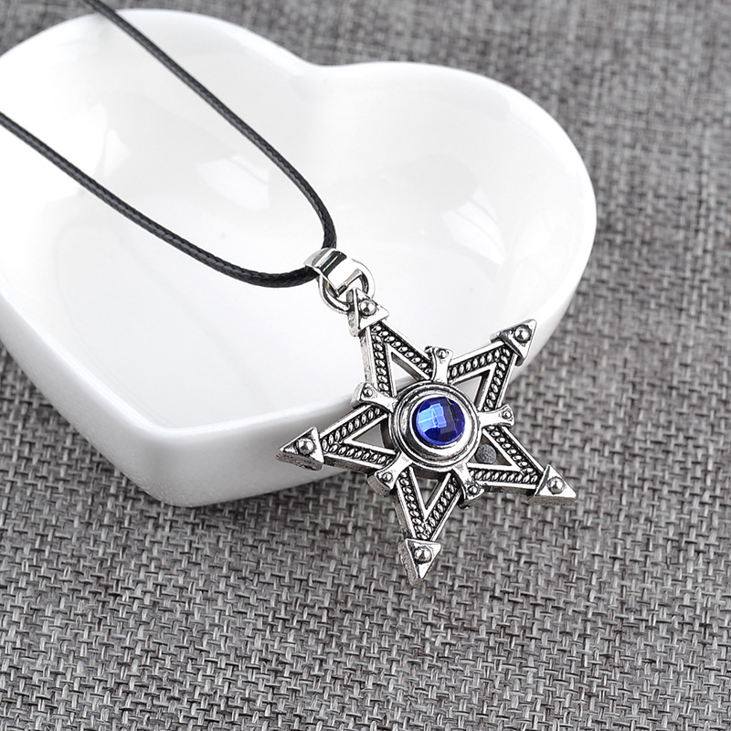 New simple fairy tail black rock shooter pentagram necklace nihaojewelry wholesale
