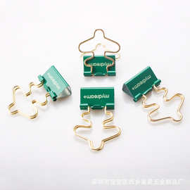 办公批发长尾夹飞机造型彩色金属文件夹烤漆手账文具学生燕尾夹子