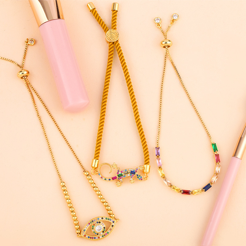 Micro inlay color zircon demon eye bracelet wholesale