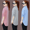 Manufactor Direct selling Amazon Explosive money Vertical stripe shirt Mid length version Easy Large jacket Ladies Long sleeve shirt