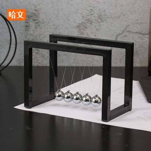 Creative black and white acrylic Newton pendulum ball billiard ball bumper ball chaos pendulum perpetual motion instrument science and education metal balance ornaments