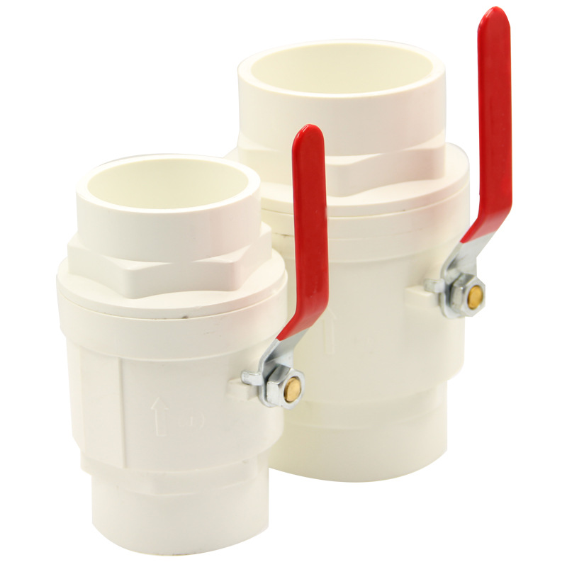 塑料阀门 厂家直销 供应PVC两片式球阀 不锈钢手柄 ABS球芯电镀