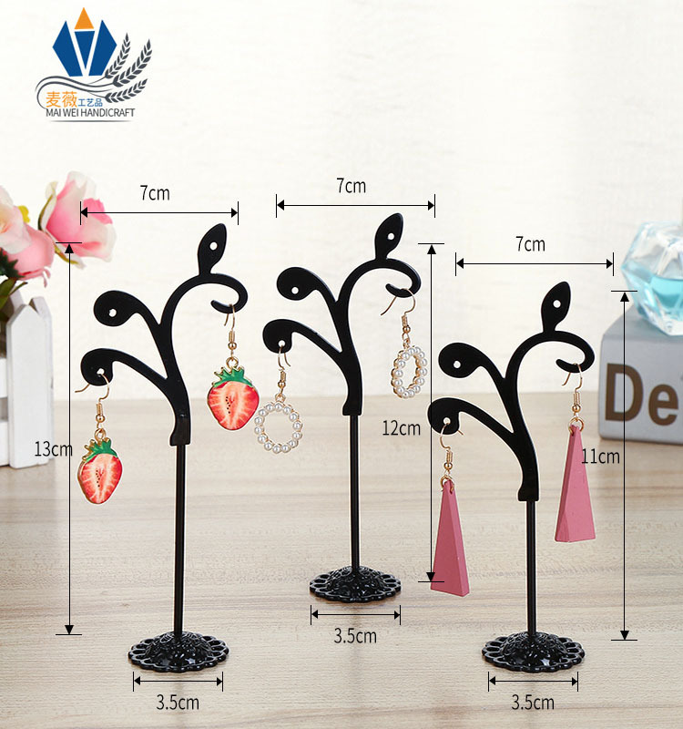 Wrought Iron Earring Display Stand Jewelry Stand Three-piece Set Wholesale display picture 1