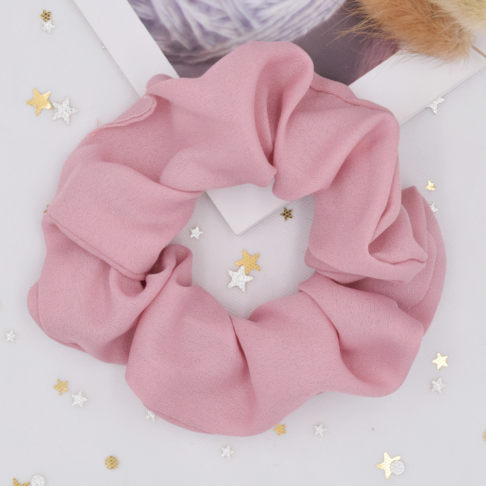 Korea Simple Solid Color Fabric Chiffon Hair Ring Ponytail Solid Color Hair Ring Wholesale display picture 2