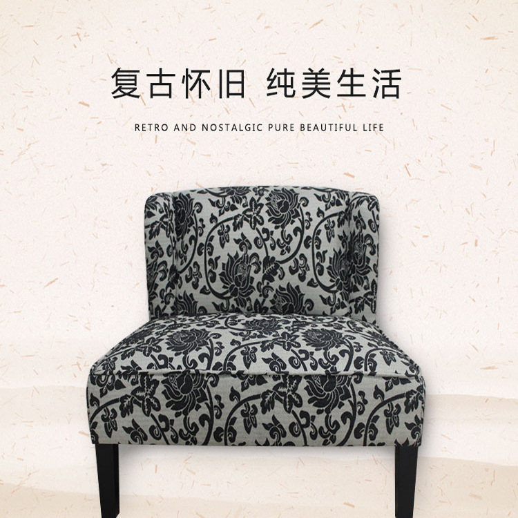 Retro Single leisure time Fabric art Sofa chairs bedroom a living room Single person sofa fashion Trendsetter Manufactor