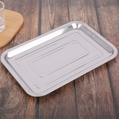 27*20 stainless steel square plate barbecue plate, school cafeteria rice plate, hotel tea meal tray, night market barbecue
