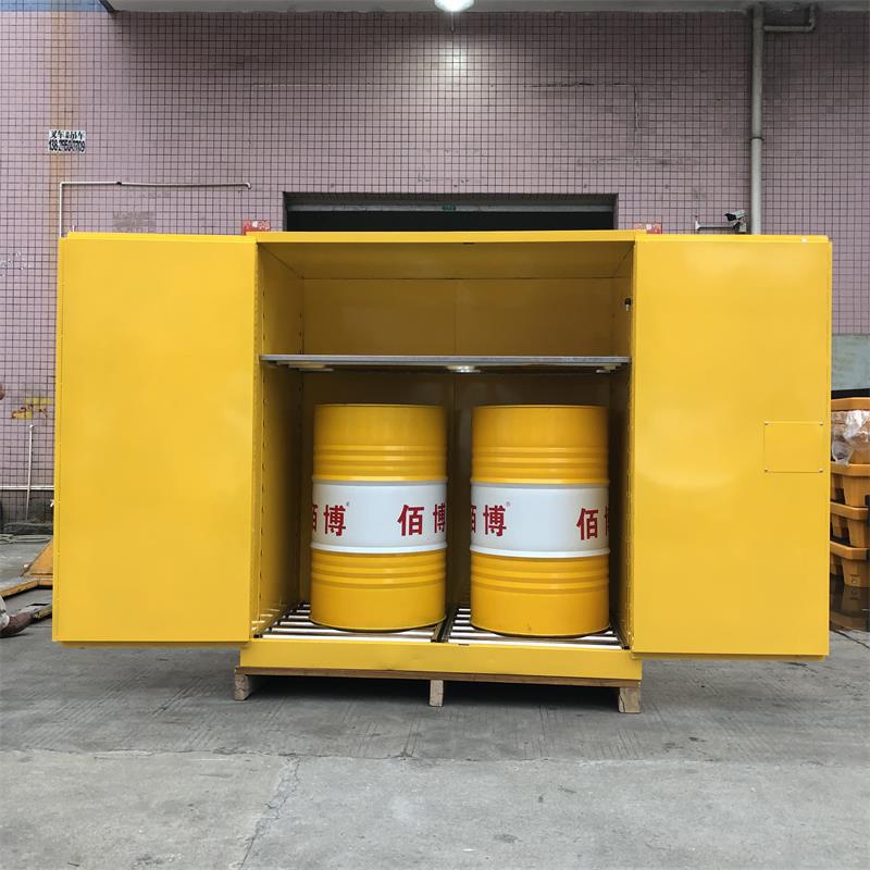 115加仑全钢油桶防爆柜带滚筒组合型柜危险废物油桶防泄漏安全柜