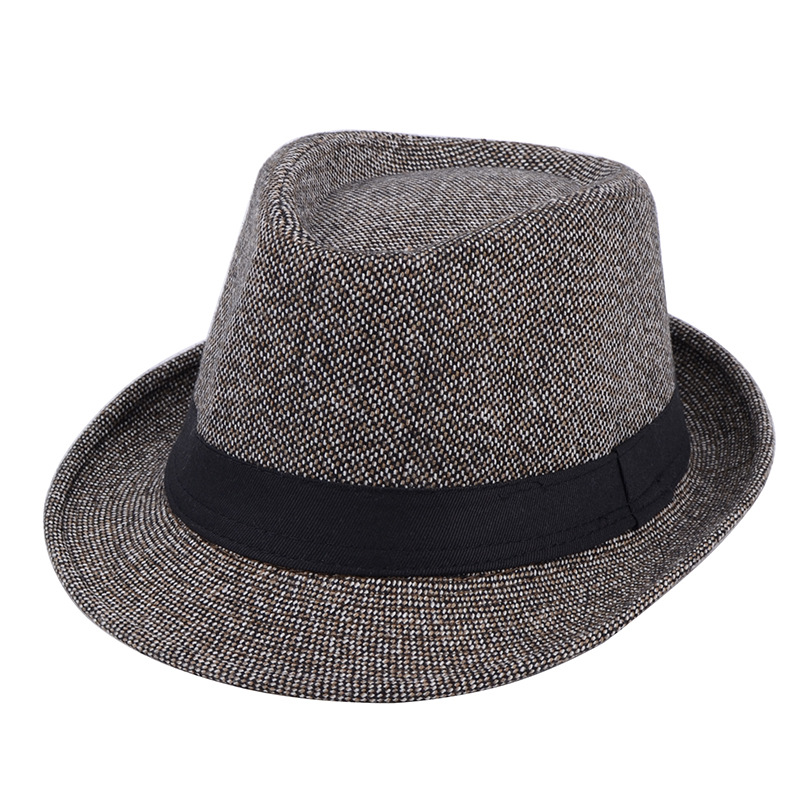 Unisex Basic Color Block Patch Crimping Fedora Hat display picture 2