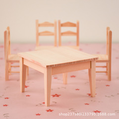 1/12dollhouse娃娃屋迷你家具模型攝影道具木質正方形桌子模型