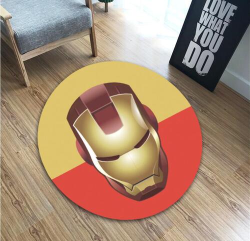 Circular rug Captain America Superman Batman Spider-Man Iron Man pet mat for cats and dogs, delivery room mat, table and chair mat