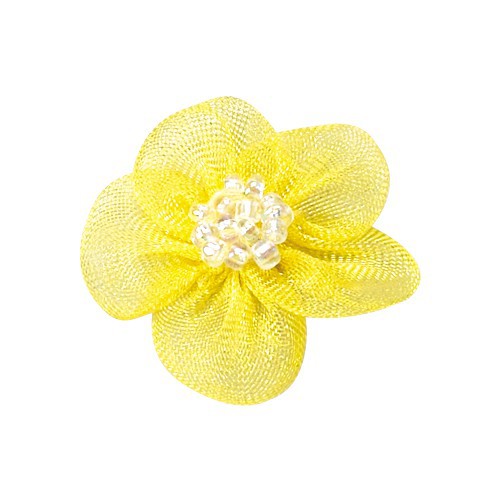 Yao Ming cinta hecha a mano arco 2,5 cm cinta de nieve hecha a mano cinco pétalos flor arco ropa cuerda del pelo Decoración