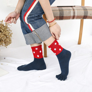 2019 Autumn and Winter New Women's Five Finger Socks Cotton Casual Socks All-match Casual
