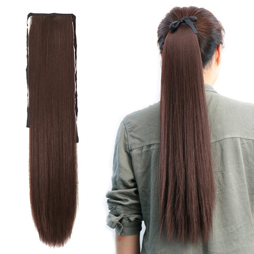 Manufacturer's wig ponytail seamless hair extensions strap-on fake ponytail women's long straight hair wig piece European and American foreign trade