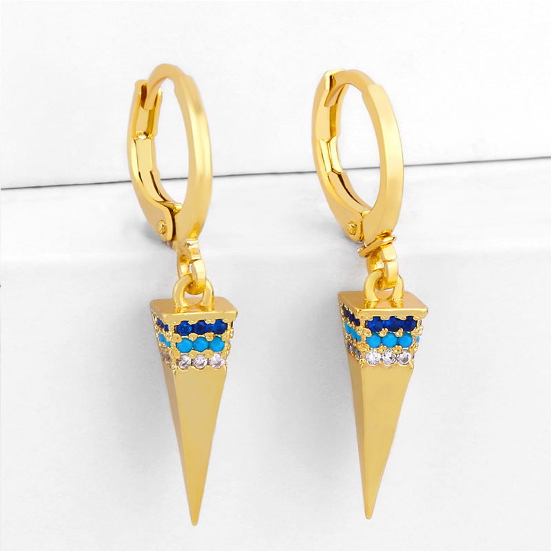 Geometric Minimalist Female Fashion Earrings With Diamond Crown Crown Pyramid Earrings display picture 2
