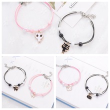 热款可爱黑白猫咪手链女情侣闺蜜学生手环简约甜美批发陶瓷猫