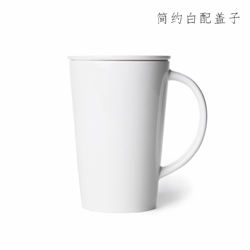 Taza de cerámica de agua taza de café creativa taza de oficina taza de té con tapa barrera de té regalos de fuga