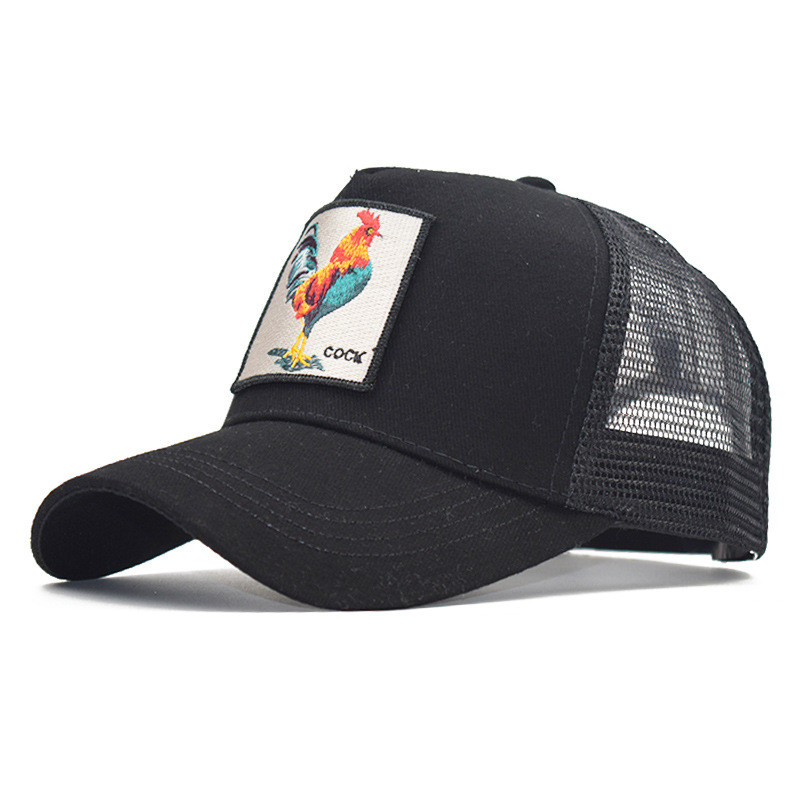 Popular Amazon bordado animal de algodón de malla gorra de béisbol de las mujeres de los hombres de deportes al aire libre gorra enarbolada