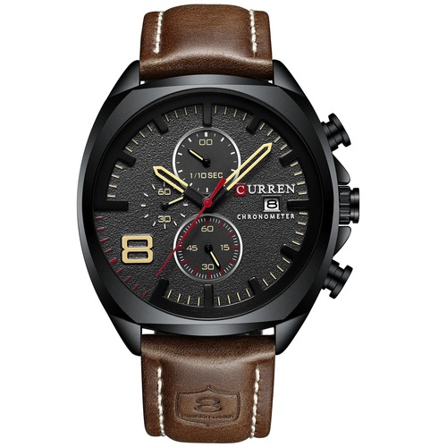 Curren/Carren's new 8324 men's watch, belt waterproof watch, six-pin watch, calendar men's watch