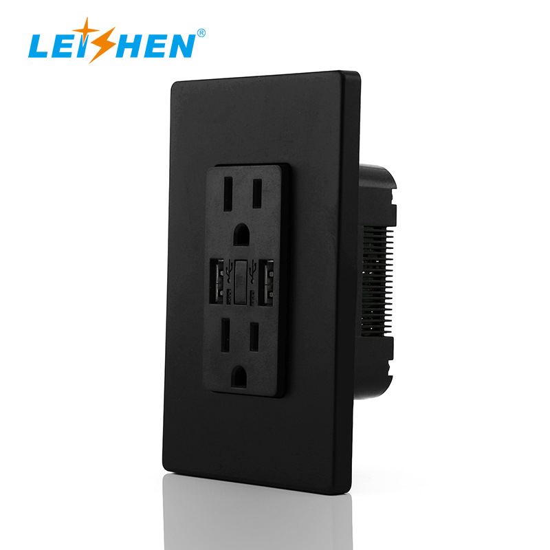 双usb美规二位插座面板 美式家装