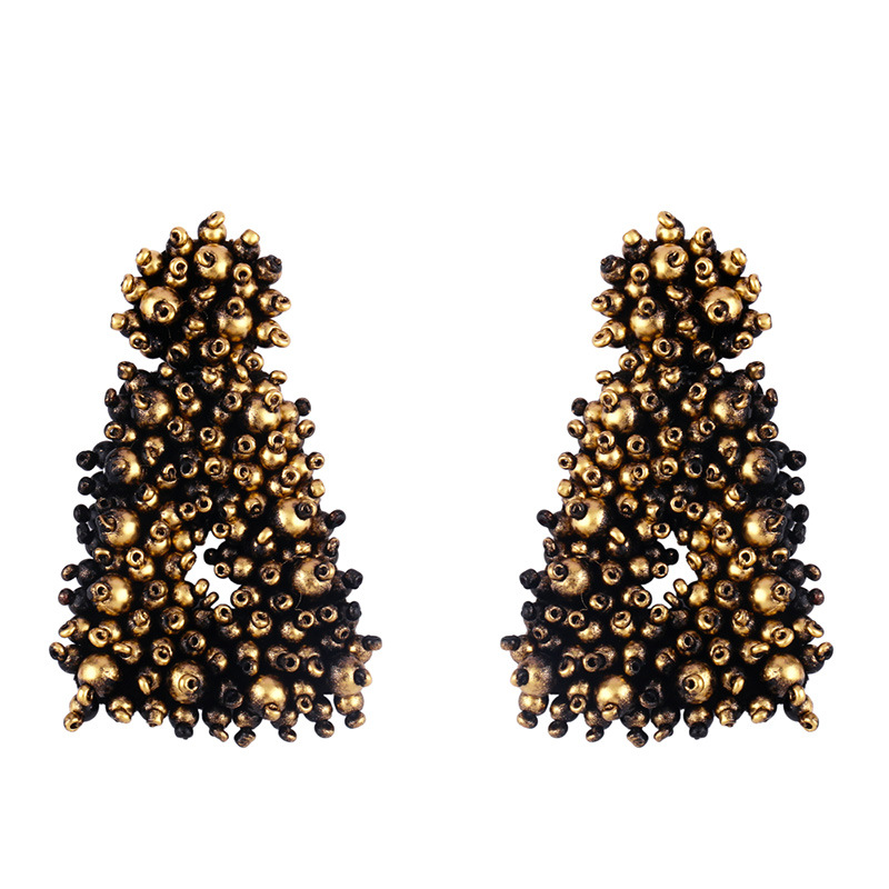 Soaring Original Neue Europäische Und Amerikanische Übertriebene Metallic-reis Perlen Ohrringe Trend Ige Frauen Kalte Wind Ohrringe Ohrringe Weibliche Erq94 display picture 16