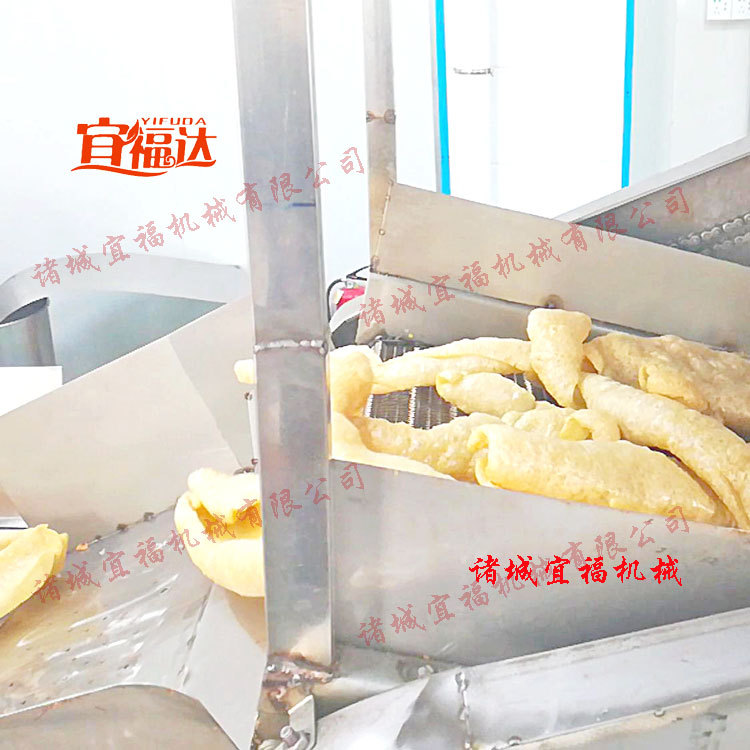 皮肚油炸机 宜福全自动肉皮油炸锅 猪皮油炸生产线价格 支持定制
