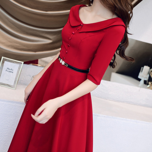 Evening Dresses cocktail party banquet dress vestido de banquete de cóctel Dress Niang red wedding dress modern women&apos;s return dress evening dress can be worn at ordinary times