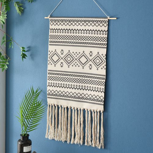 New Cotton Thread Woven Tapestry Modern Simple Study Room Living Room Bedroom Background Wall Universal Tapestry Dropshipping