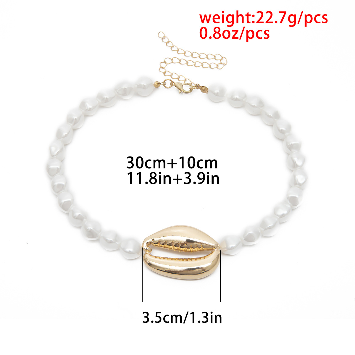 Simple Beaded Necklace Women's Wild Short Shaped Pearl Large Shell Necklace display picture 14