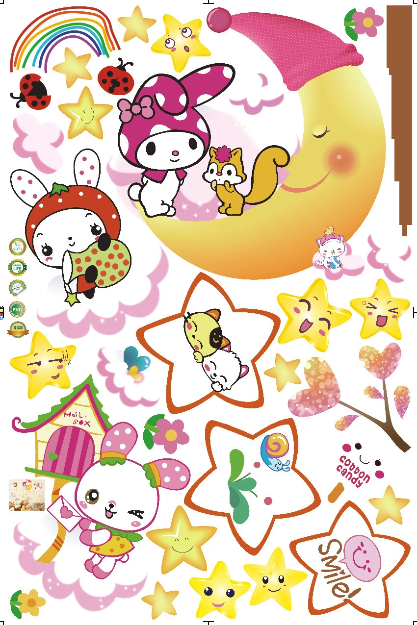 Removable rabbit on wall, decorations for bedroom for living room, new collection, wholesale
