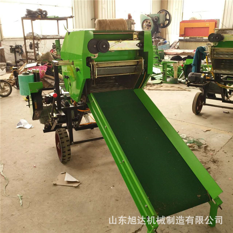 厂价供应全自动半自动牧草打包机  柴油机带动苜蓿草打捆包膜机